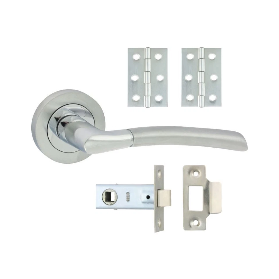 Timco - Set Pintu Dalam Lever On Rose - Chrome Berkilat & Chrome Satin (Saiz B3 - Image 1 of 1