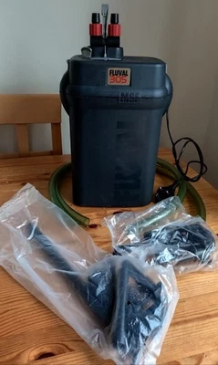FLUVAL 305 CANISTER FILTER AQUARIUM  FILTER Fish tank Pump new inlet/oulet - Image 1 of 4