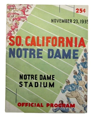 Nov. 24, 1935 So. California vs. Notre Dame NCAA Football Game Program 195584 - Image 1 of 4