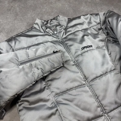Chaqueta hinchada aislada gris plateada grande Spyder para mujer esquí snowboard usada en excelente estado Foto 1 de 4
