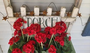 Primitive Rusty Tin Star Garland 5-1/2' NEW Americana Memorial Day July 4th - Picture 1 of 6