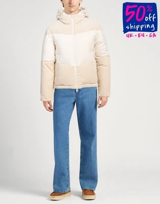 RRP€650 EMPORIO ARMANI Puffer Jacket EU48 US38 M Beige Drawcord Hood - Image 1 of 4