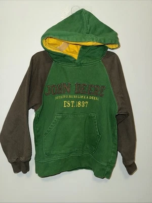 John Deere Hoodie 5/6 Green black Raised logo - Image 1 of 4