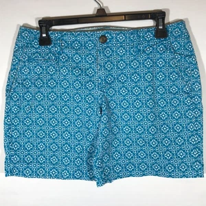 Pantalones cortos informales Old Navy para mujer 6 verde azulado geométricos tiro bajo - Imagen 1 de 10