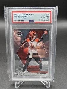 2020 PANINI MOSAIC #201 JOE BURROW ROOKIE RC PSA 10 - Picture 1 of 2