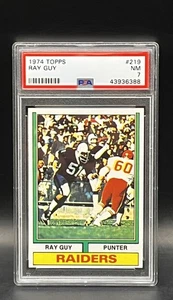 Ray Guy 1974 Topps # 219 RC PSA 7 HOF Dead Center Rookie Football Card! - Picture 1 of 2