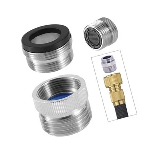 Adaptador de grifo de latón macizo con aireador, grifo de fregadero a conector de manguera de jardín... - Imagen 1 de 7