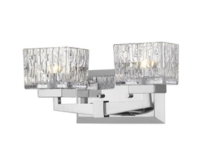 Z-Lite 1927-2V-LED Chrome/Clear Rubicon 2-Light 14"W Led Bathroom Vanity Light - Picture 1 of 11