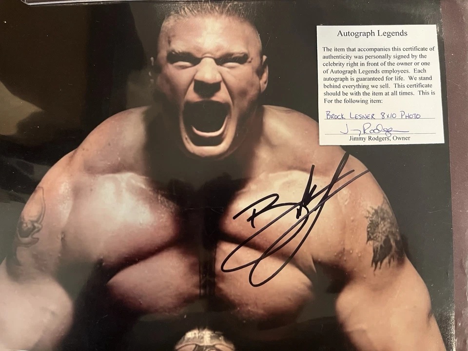 Autógrafos de la WWE - Brock Lesnar firmado 8x10 con certificado de autenticidad Foto 1 de 1