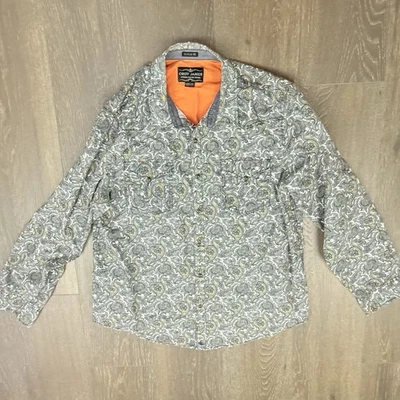 Camisa Cody James Core Crema Para Hombre Gris Con Botones Paisley Western Talla XXL Foto 1 de 4