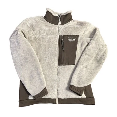 Jaqueta Mountain Hardwear Macaco Feminina Média Bege Aveia Lã Difusa Zíper Completo - Imagem 1 de 4