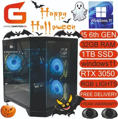 HALLOWEEN DEAL👻 GAMING  PC I5 6th 32GB 1TB SSD RTX 6GB 3050 W11 FREE DELIVERY - Image 1 of 4