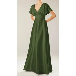 AW BRAUT 8 M grün oliv Nora Brautjungfer Cocktail Dama Party Maxikleid NEU B68 - Bild 1 von 5