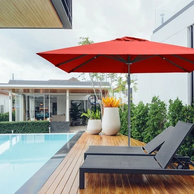 10FT Square Offset Patio Umbrella Outdoor Aluminum Cantilever Umbrella Orange - Image 1 of 4