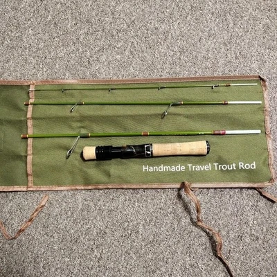 Handmade Travel Trout Rod Cork Handle Lightweight 2-Piece Fly Fishing Rod - Image 1 of 4