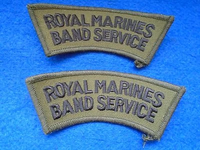 NEW PAIR OF ROYAL MARINES BAND SERVICE SHOULDER TITLES, FREE UK POSTAGE - Image 1 of 3