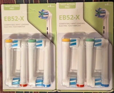 EB52-X TOOTHBRUSH HEADS COMPATIABLE w/ORAL-B BRAUN ELECTRIC 8 COUNT - Image 1 of 2