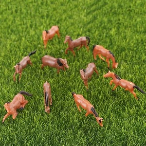 10pcs Model Horse Diorama Train Rail Scenery 1:87 Scale Farm Animals Painted - Picture 1 of 10