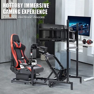 Hottoby Sim Racing Cockpit Or Seat Or Triple Monitor Stand Fit Logitech G923 G29 - Picture 1 of 48