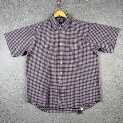 Camisa Vinatge Orvis Para Hombre Talla Grande Ciruela Cuadros Ventana Seersucker Suelta Nueva Sin Etiquetas Foto 1 de 4