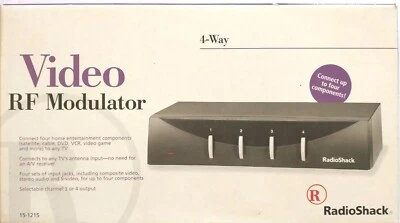 Radio Shack 4 way RF Modulator in box, 9v DC Cat # 15-1215 with AC adapter works - Image 1 of 4