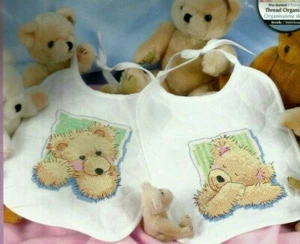 Dimensions Bears for Baby Bibs Baby Hugs Stamped Cross Stitch Kit 72877 - Picture 1 of 1