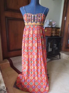 Ralph Lauren Denim & Supply Damen-Maxikleid orange mehrfarbig Retro Gr. S Neu ohne Etikett - Bild 1 von 18