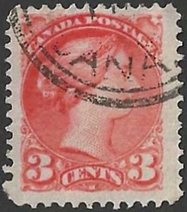 Canada #37 "QUEEN VICTORIA" Fine Used 1873 Small Queen Issue (C) - Picture 1 of 2