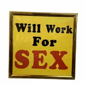 Vintage Wall Hanging Will Work For Sex - Picture 1 of 3