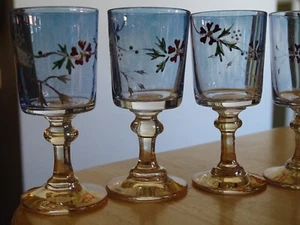 BACCARAT ANCIEN SERVICE A LIQUEUR EN CRISTAL MODELE EMAILLER ET IRISER 1900 - Picture 1 of 16