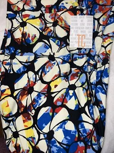 Lularoe TC Tall & Curvy Leggings 12-18 Black Blue White Floral Tie Dye Ombre New - Picture 1 of 10