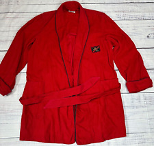 Vintage Pilgrim Sears Roebuck Mens Corduroy Belted Robe Medium Red Cotton USA
