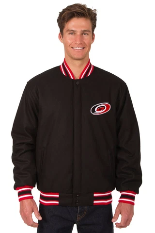 Carolina Hurricanes  JH Design Wool & Reversible Jacket With 2 Embroidered Logos Cover