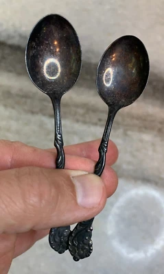 Cucharas antiguas demitasse/espresso Nils Johan Suecia plateadas Foto 1 de 4