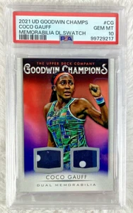 2021 Upper Deck Goodwin Champs Memorabilia Dual Swatch RC PSA 10 COCO GAUFF - Picture 1 of 2