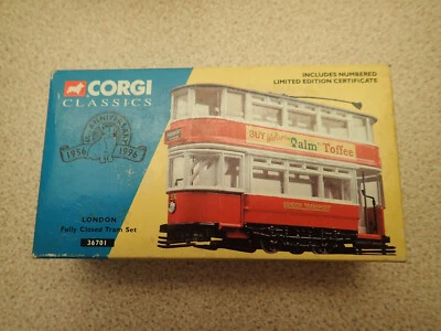 Corgi Classics 36701 London Fully Closed Tram Set Undisplayed - Image 1 of 4