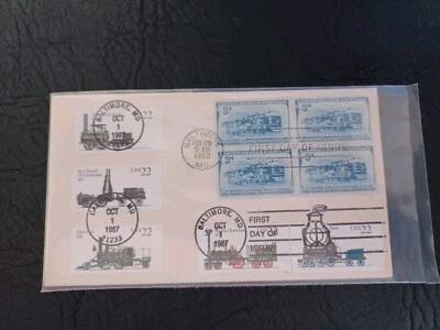 Rare DUAL FDC 1952 1006 B&O Railroad (Block of 4) & 2362-6 FDC W A FORRESTER - Image 1 of 2