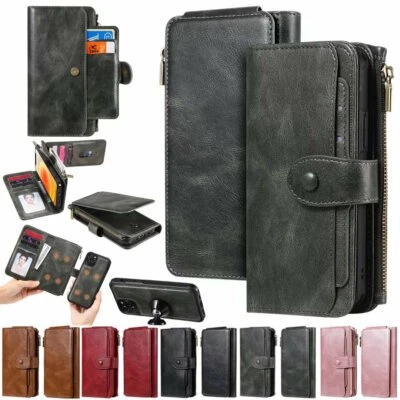 For iphone 13 pro max  Removable Magnetic Leather ID Card Purse Wallet Case - Image 1 of 4