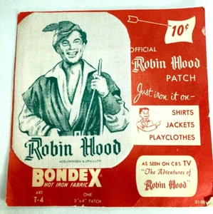 1950er Bondex Robin Hood Patch #31-306 Litho USA Bügelbild "wie im TV GESEHEN" - Bild 1 von 7