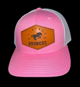 FORD BRONCO 1st Generation Richardson 112 Trucker White Pink Snapback Hat - Picture 1 of 5