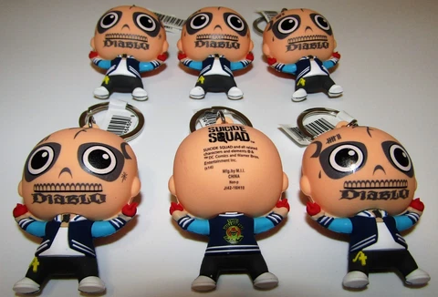 2016 DC Suicide Squad Figural Keyring Lot of (6) Key Chains Diablo New Cover