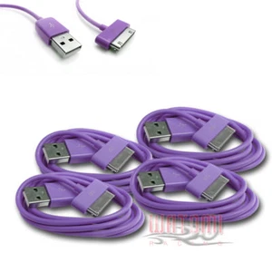 4 USB SYNC DATA POWER CHARGER CABLE APPLE IPAD IPHONE 4S 4 3GS IPOD TOUCH PURPLE - Picture 1 of 1