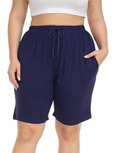 Women's Plus Size Casual Shorts Yoga Lounge Workout Shorts Plus Size Athletic... - Picture 1 of 6