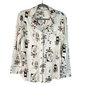 Soma Women’s Small White Pajama Champagne Bottles Flutes Sleep Lounge Top - Picture 1 of 10