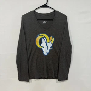 Maglia NFL Rams maglietta donna S grigia manica lunga scollo a V logo - Foto 1 di 5