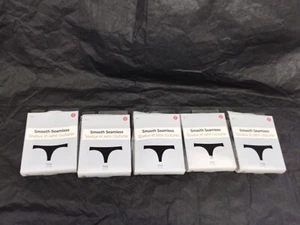 Lululemon smooth seamless thong string Underwear Black L Brand New - Picture 1 of 5