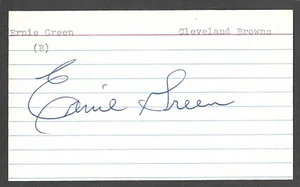 Ernie Green ( Debut 1962 ) BROWNS RB SIGNED AUTOGRAPH AUTO 3x5 INDEX COA - Picture 1 of 1
