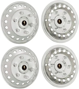 JSS166-18 Mercedes-Benz Sprinter 3500 Super Single 16" Stainless Steel Hubcaps - Picture 1 of 1