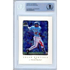 1998 Upper Deck SP Authentic #93 Edgar Renteria Signed Card AUTO Beckett Marlins - Picture 1 of 5