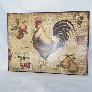 Letrero de gallo de metal 14" letrero de arte de pared granja - Imagen 1 de 11